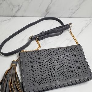 Antik Kraft Gray Crossbody Gold chain Purse